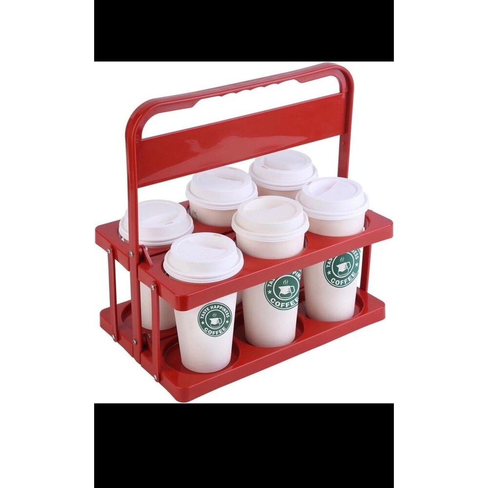 Sturdy Reusable Drink Carrier with Handle for Beverages & Food Delivery